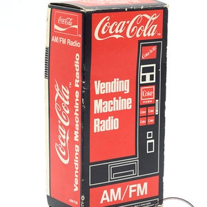 Reduced price! Rare Coke Vending Machine AM FM Radio from 1982 Unused in original box | Gift idea for collector