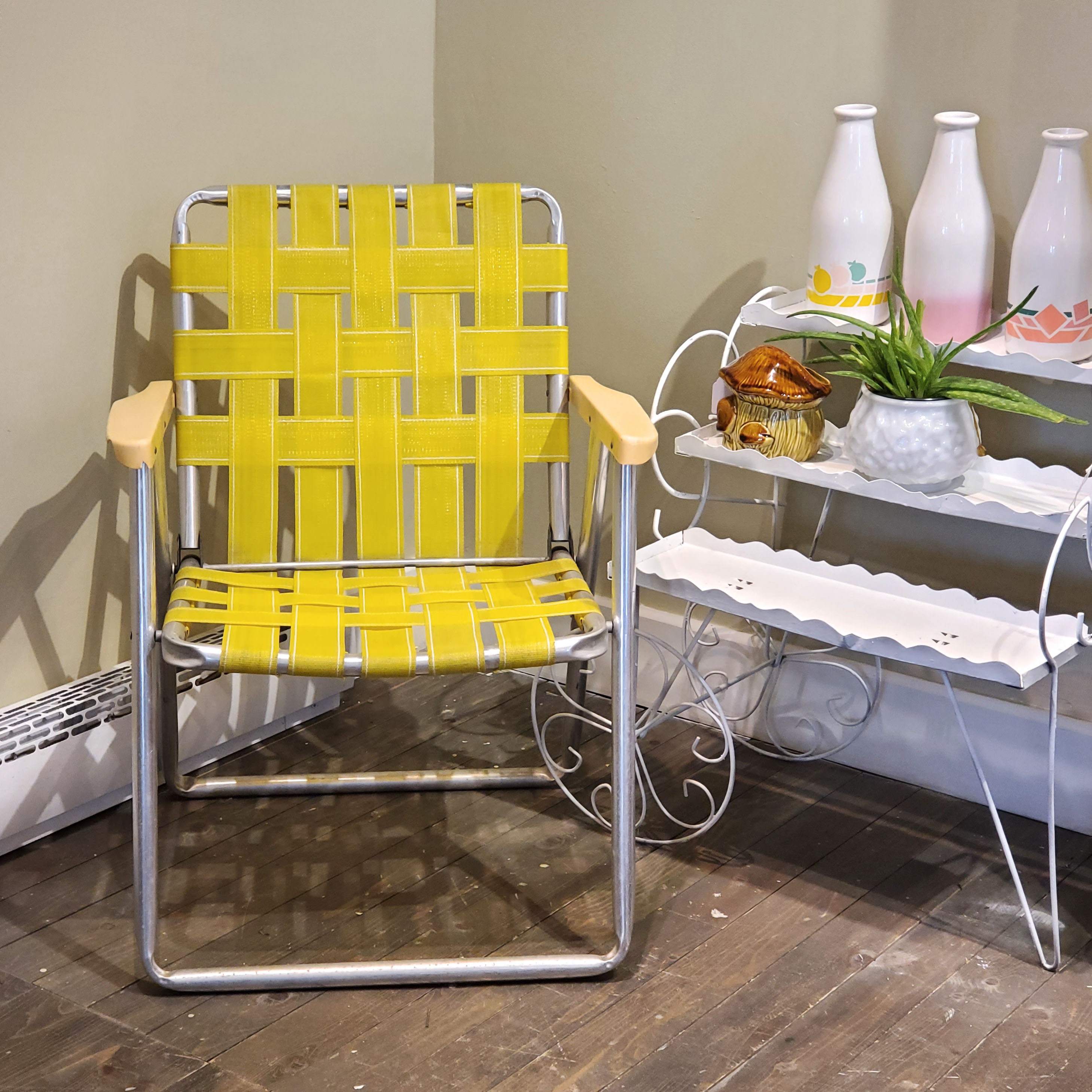 Chaise Pliante Vintage De Jardin Ou De Plage En Aluminium