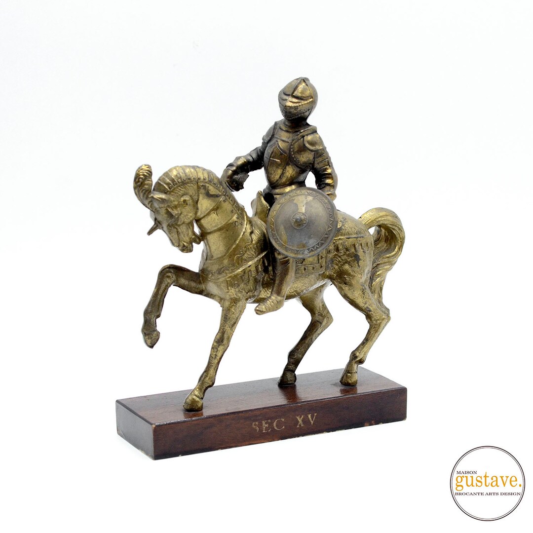 Medieval Knight in Armor Statuette on a Wooden Base, SEC XV - Etsy
