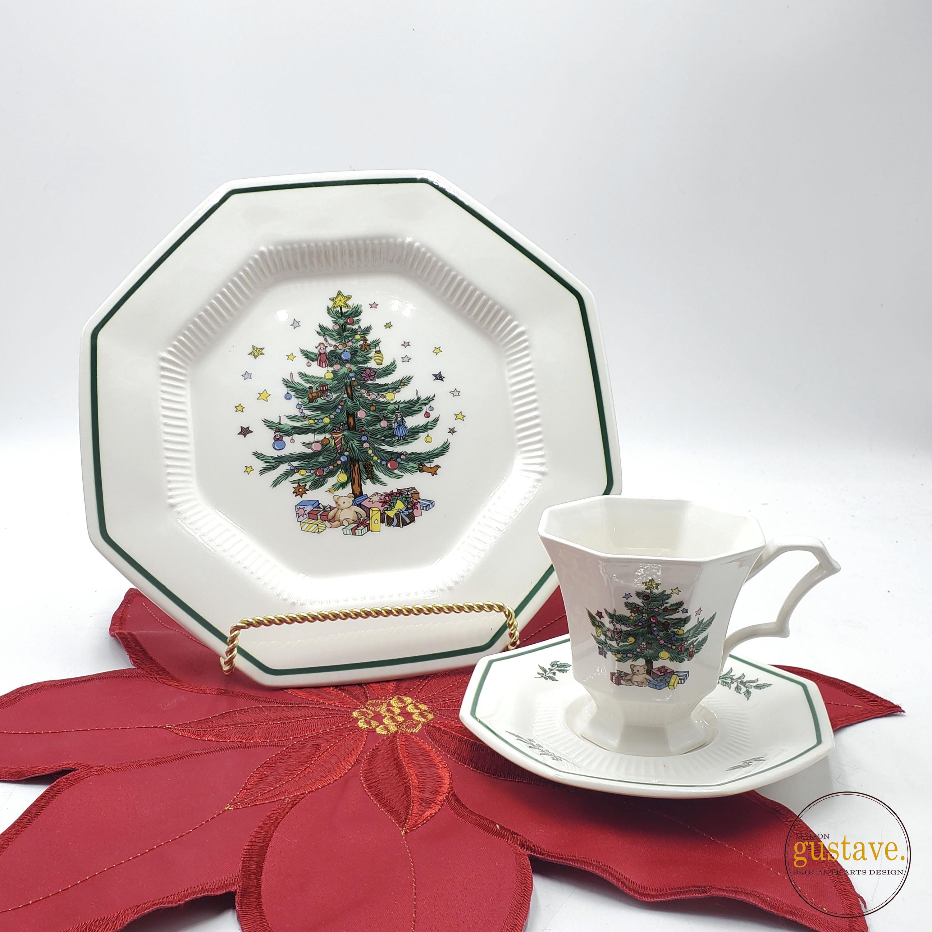 Christmastime Octagonal Dinnerware Set by Nikko for 8 People