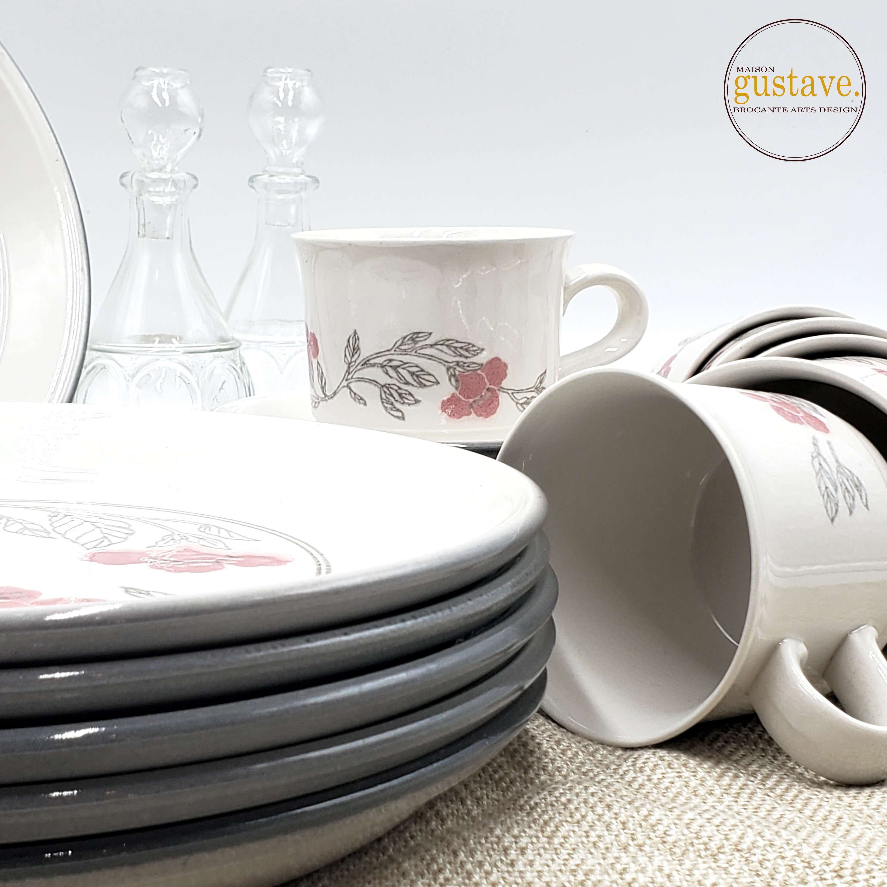 Vintage Kiln Craft for 6 | English Ceramic Dinnerware Set