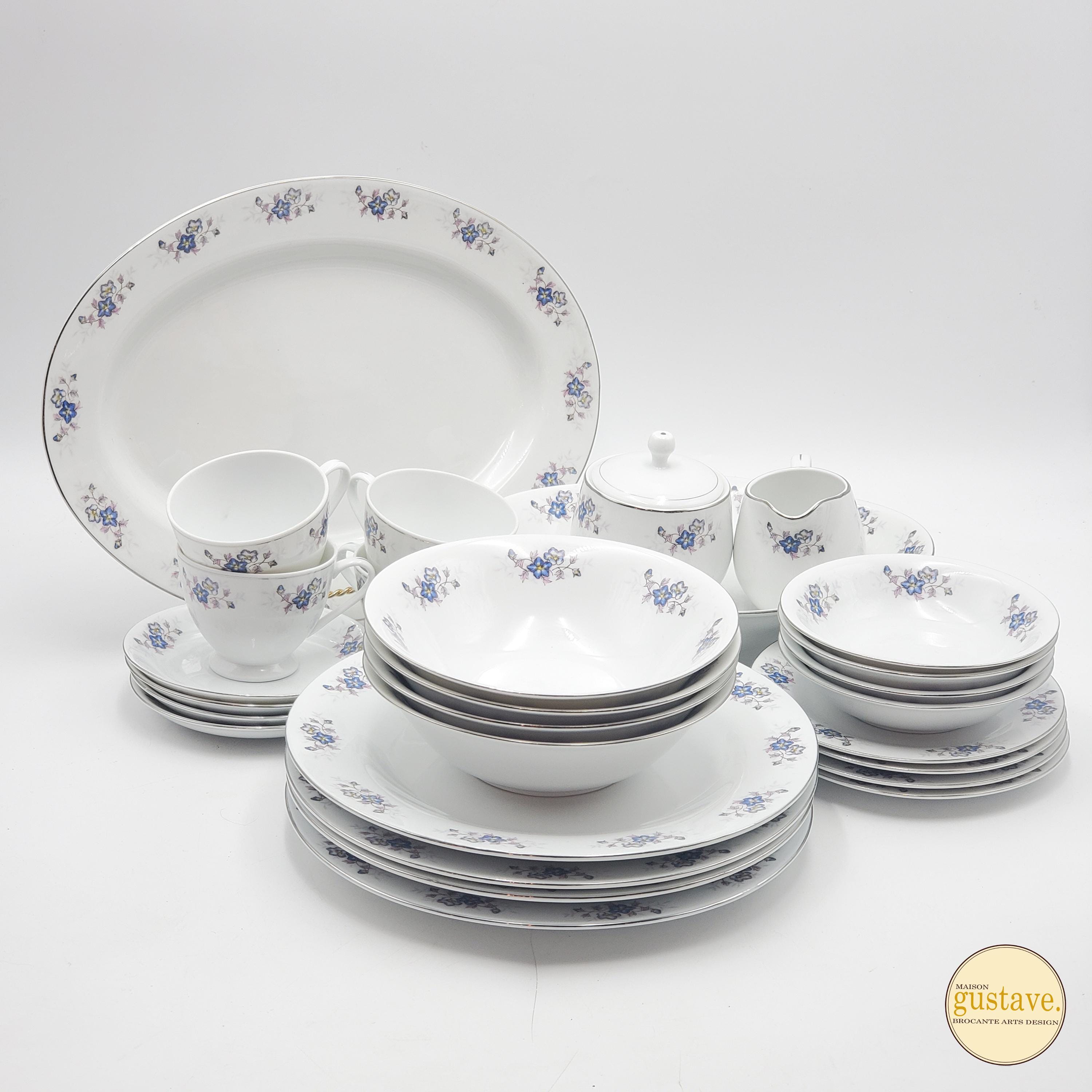 Vajilla vintage Darwood 8031 | Vajillas y platos para servir | Flores azules y lilas