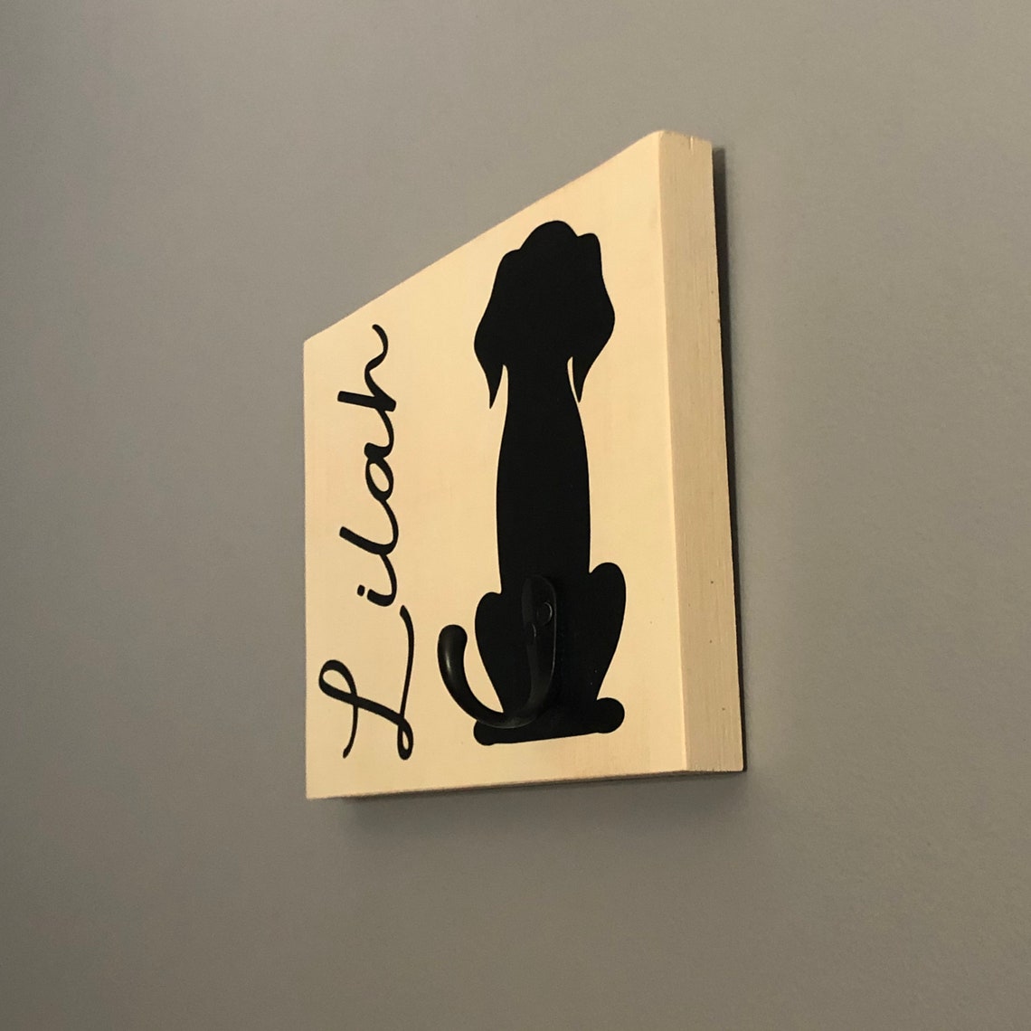 Dog leash wall sign personalized dog leash sign dog tail Etsy