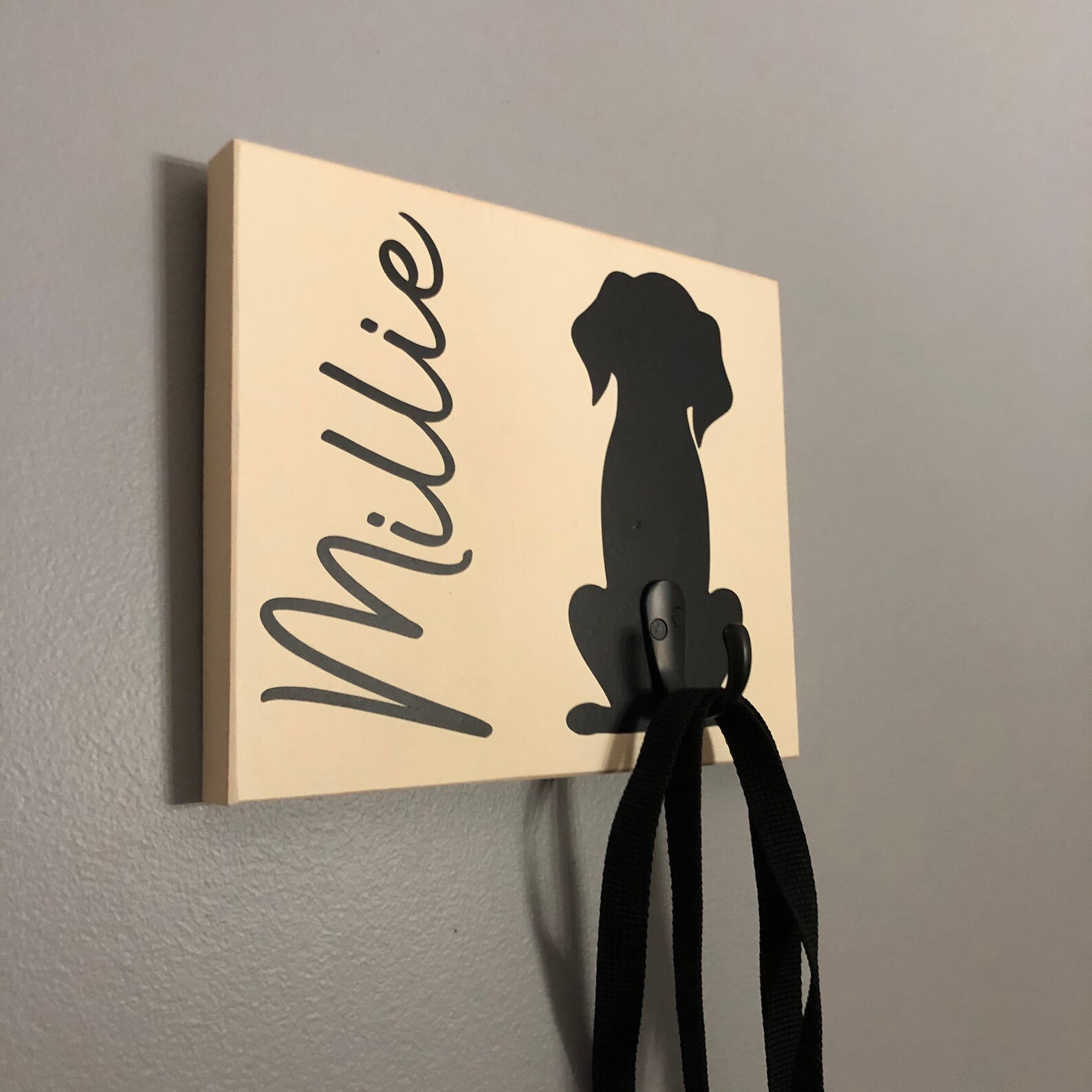 Dog leash wall sign personalized dog leash sign dog tail Etsy