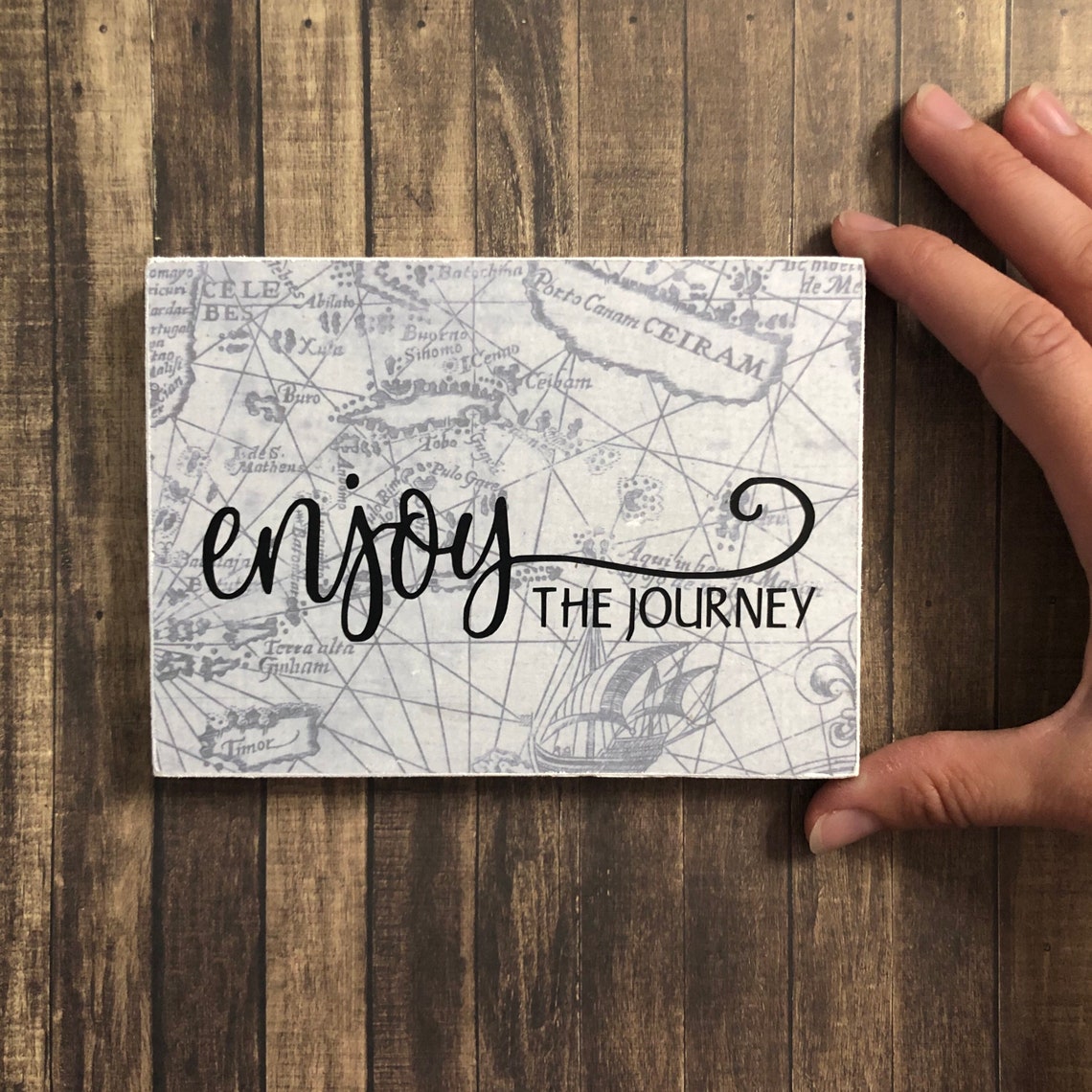 Enjoy the journey sign anniversary gift sign wedding gift Etsy