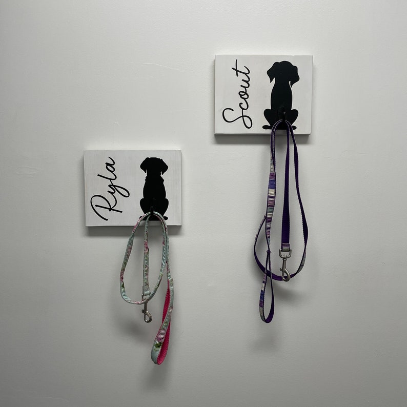 Dog Leash Wall Sign Personalized Dog Leash Sign Dog Tail Etsy