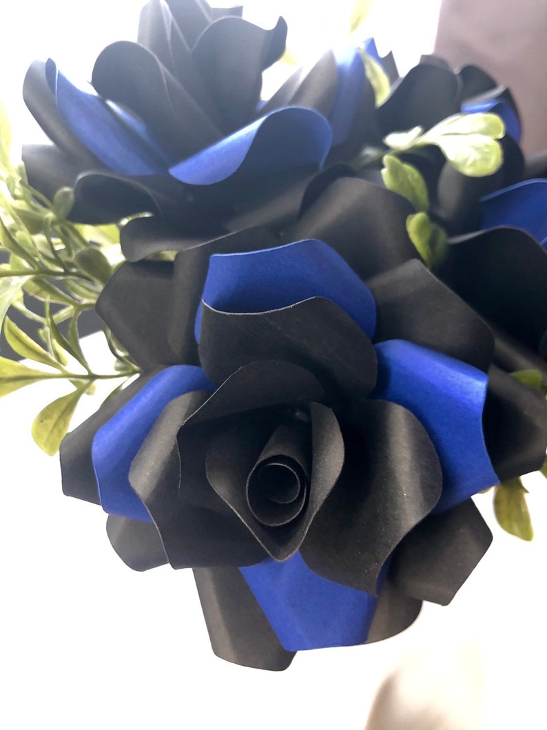 Thin Blue Line Responder Roses Paper First Responders | Etsy
