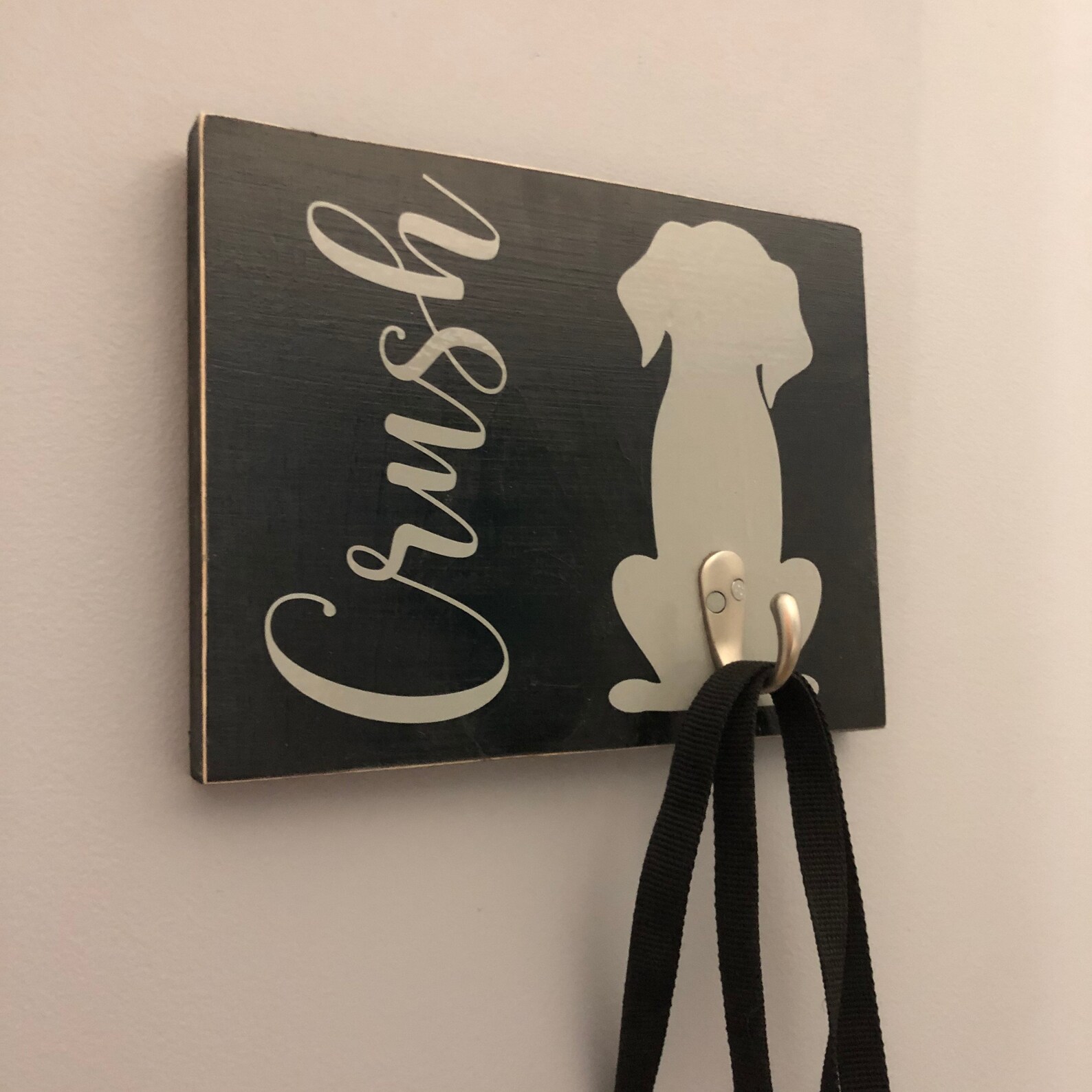Dog leash wall sign personalized dog leash sign dog tail Etsy