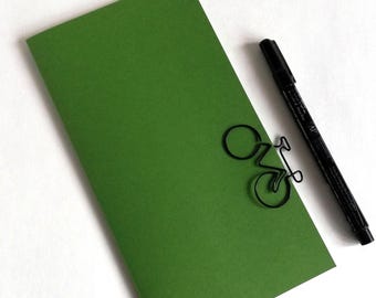 Travelers Notebook Insert - ENVY GREEN - Midori Insert - Sizes Regular Standard Wide B6 Personal A6 Pocket Field Notes Passport More  - N614