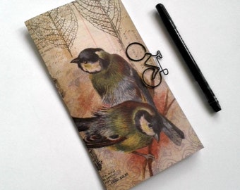 Midori Insert / Travelers Notebook Refill available in 11 sizes including Standard, B6 and Pocket - Birds N369