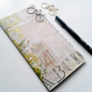 Travelers Notebook Insert Wild Flowers Midori Refill TN Accessory Sizes include Regular Standard B6 Slim Personal Pocket N436 image 2
