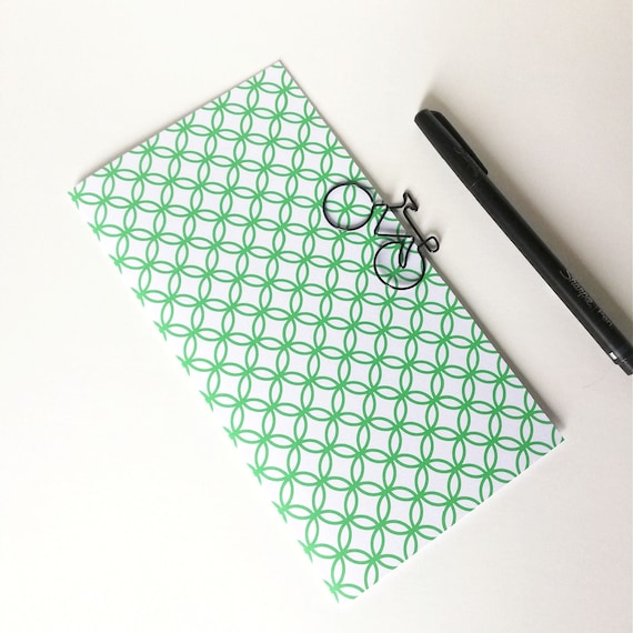 Travelers Notebook Insert, Green Circles, Midori Refill, TN Accessory - Sizes include Regular, Standard, B6, Personal and more - N720