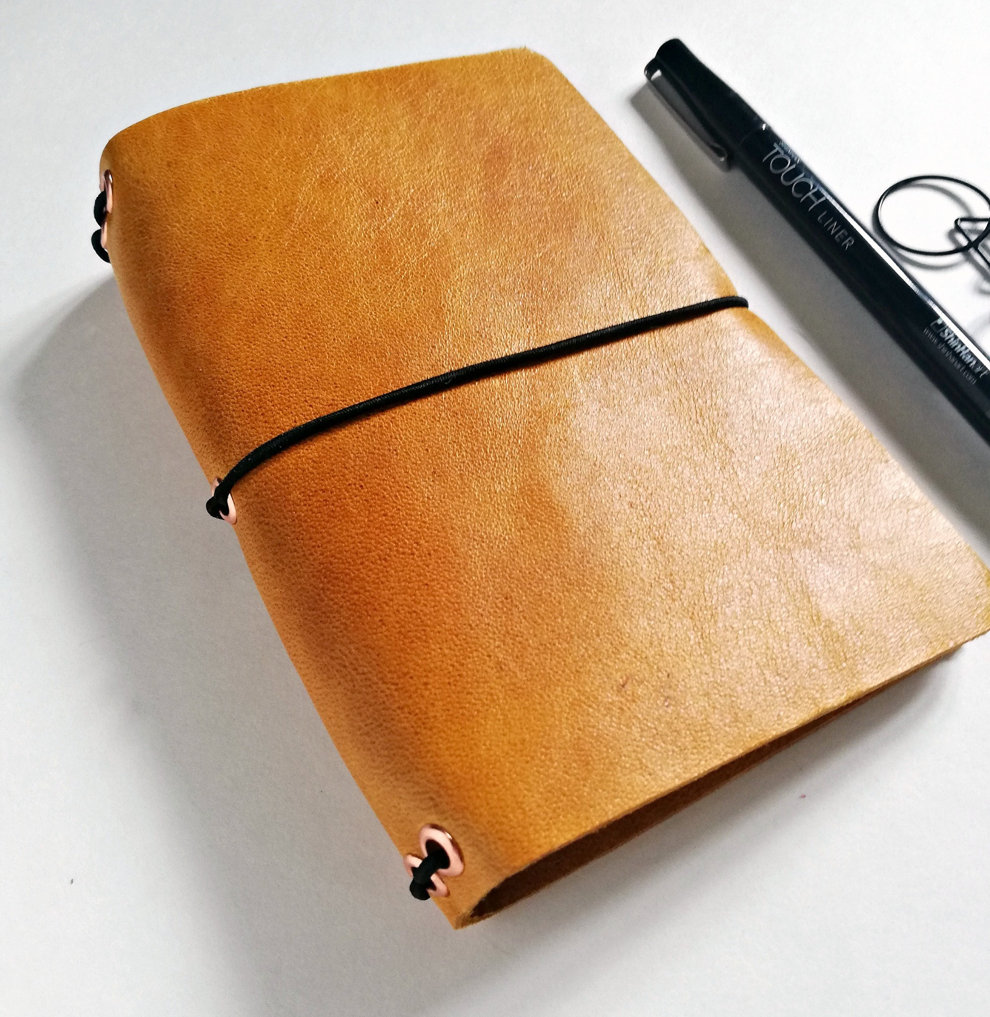 Field Notes Pocket Mustard Leather Travelers Notebook cover, Fauxdori