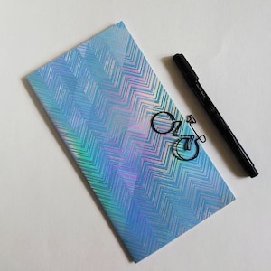 Travelers Notebook Insert, Blue Holographic, Midori Accessory, TN Refill, Sizes Standard A5 B6 Personal A6 Pocket Passport Nano - N662