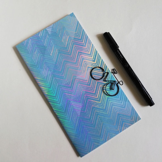 Travelers Notebook Insert, Blue Holographic, Midori Accessory, TN Refill, Sizes Standard A5 B6 Personal A6 Pocket Passport Nano - N662