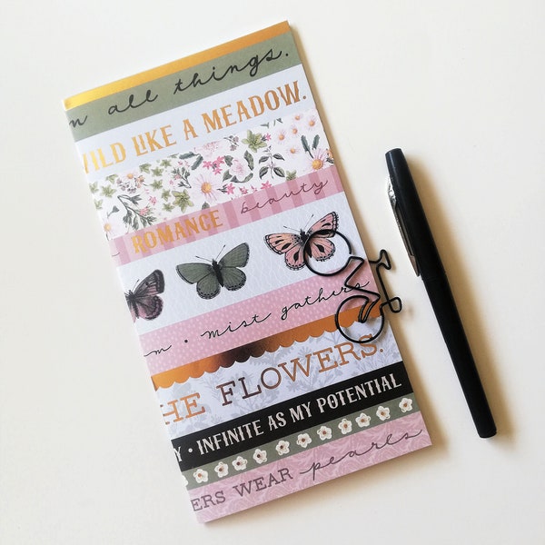 Travelers Notebook Insert, Spring Flowers, Midori Refill, TN Accessory - Sizes include Standard, B6, Pocket and more - N737