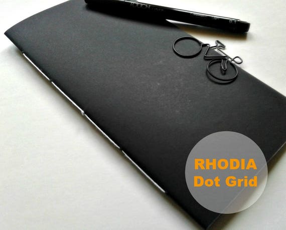 Rhodia Dot Grid Traveler's Notebook Insert - Hand-stitched - Choice of 9 Sizes - N309