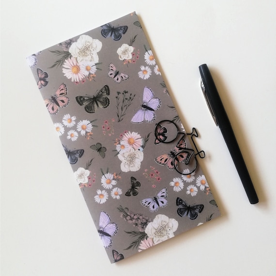 Travelers Notebook Insert, Butterflies, Midori Refill, TN Accessory - Sizes include Standard / Regular, B6, Pocket and more - N738