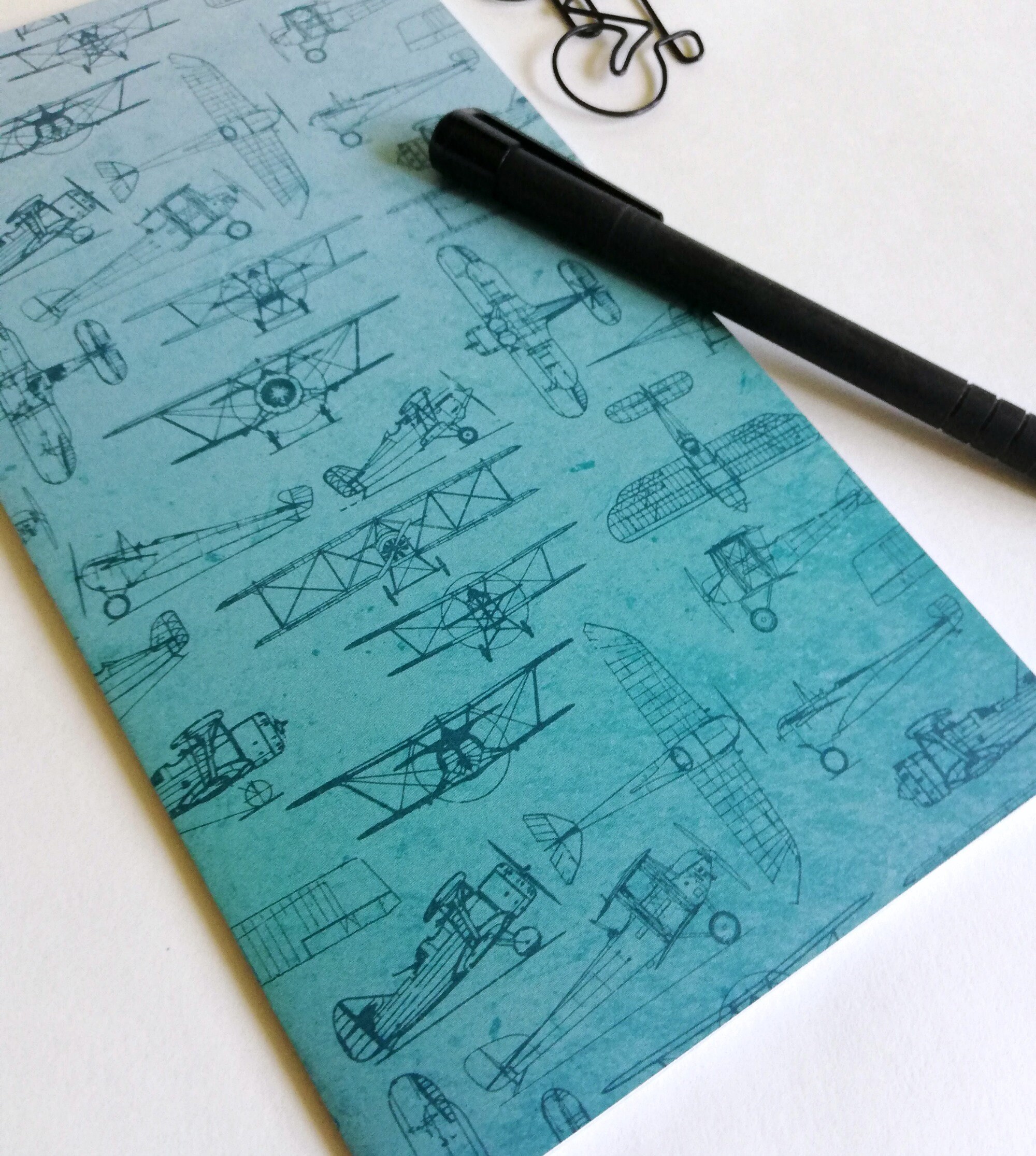 Travelers Notebook Insert BLUE AIRPLANES Travelers Notebook Refill