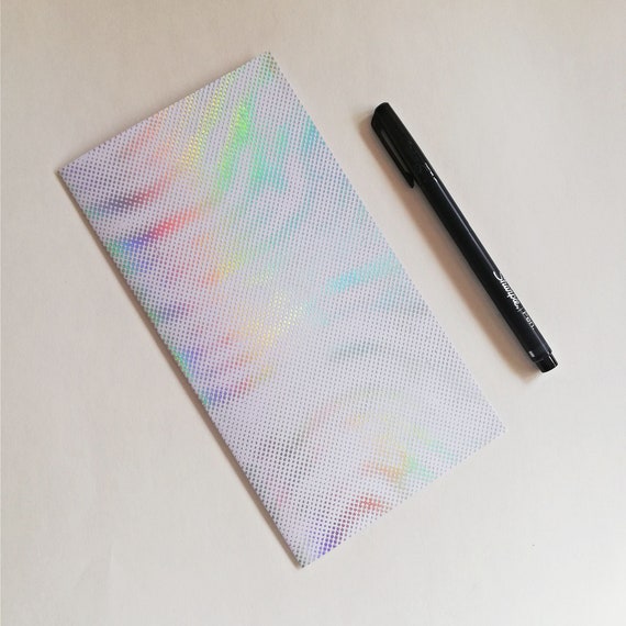 Travelers Notebook Insert, Silver Holographic, Hand-Stitched in various sizes Regular Standard A5 Wide B6 Slim Personal and more - N679