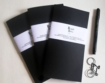 3 x Traveler's Notebook Inserts, Black, 3 pack bundle, Choice of Inner Pages, Use in your Midori or Fauxdori  - Tri410