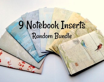 SET of 9 Travelers Notebook Inserts - Bulk Bundle of 9 Random TN Inserts - Midori Insert - Fauxdori Insert - Set of Midori Refills - RM100