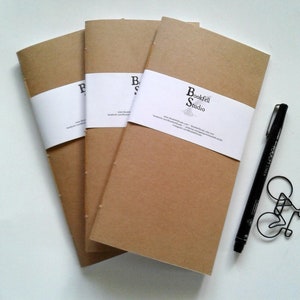 3 x Traveler's Notebook Inserts, Kraft, 3 pack bundle, Choice of Inner Pages, Use in your Midori or Fauxdori  - Tri390