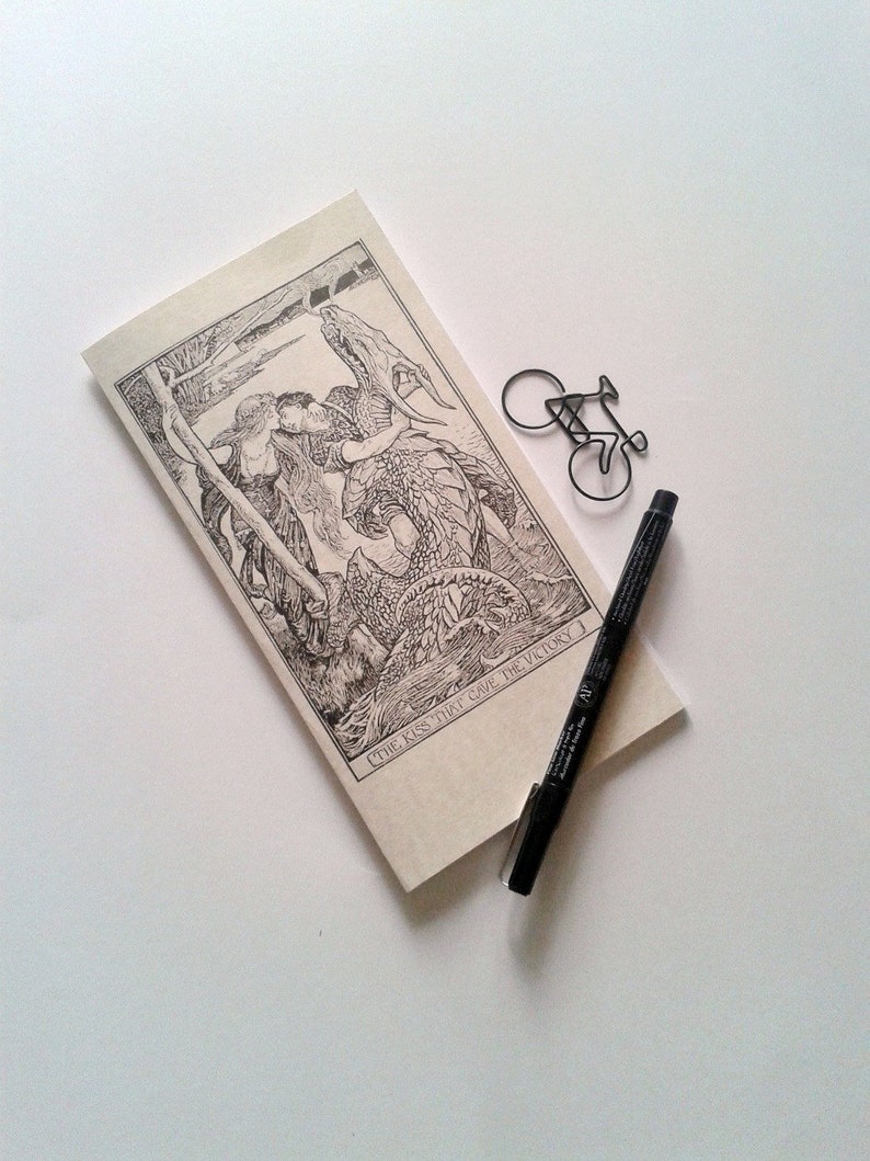Travelers Notebook Insert - The Kiss - Fauxdori Midori Insert - Lined Dot Grid Blank - Standard B6 Slim more - Fairy Tale - N134 Bild 1