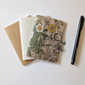 3 x Passport Travelers Notebook Inserts - Fauxdori Midori Insert - Book Bundle - Kraft Cream and Leaves - TN Accessory - Pack of 3 - RM202
