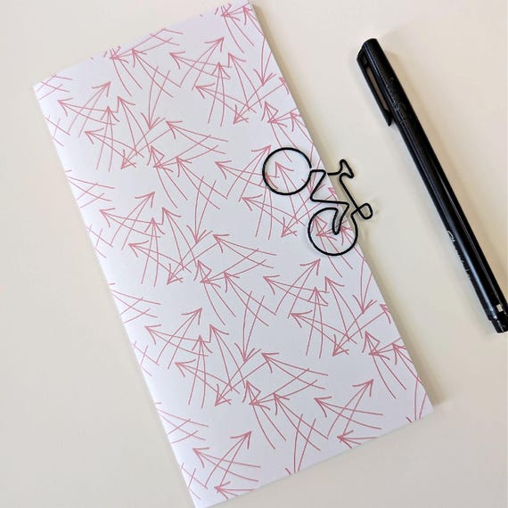 PINK ARROWS Traveler's Notebook Insert - Midori Fauxdori Insert - Diary - Planner Refill - Personal Log - Daily Journal - Notes - N754