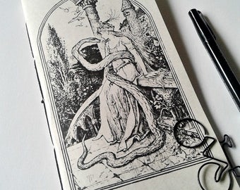 Inserto para cuaderno de viajero, inserto Fauxdori Midori, accesorio TN, recambio para cuaderno, cubierta vintage de cuento de hadas, varios tamaños, incluido B6 Slim - N229