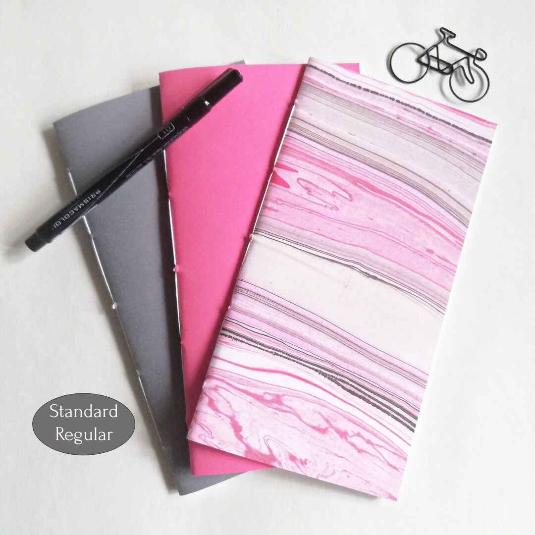 3 X Traveler's Notebook Inserts, STANDARD Size, Pink N Grey, 3 Pack ...