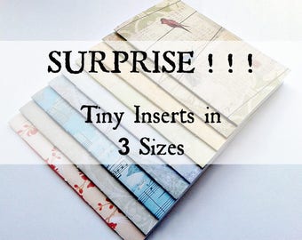 4 x Tiny Traveler's Notebook Inserts - Random Surprise Cover - Passport 4.9 x 3.5 - Micro 4.1 x 2.9 - Nano 3.75 x 2.5 - Fauxdori - RM040B