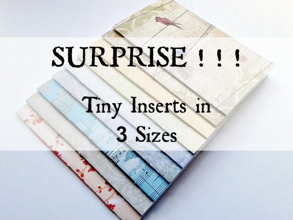 4 x Tiny Traveler's Notebook Inserts - Random Surprise Cover - Passport 4.9 x 3.5 - Micro 4.1 x 2.9 - Nano 3.75 x 2.5 - Fauxdori - RM040B