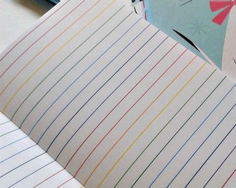 Rainbow Lines - Traveler's Notebook Insert, Midori Insert Colourful Lined Notebook, Ruled Planner Refill, Colourful Travelers Insert - N131
