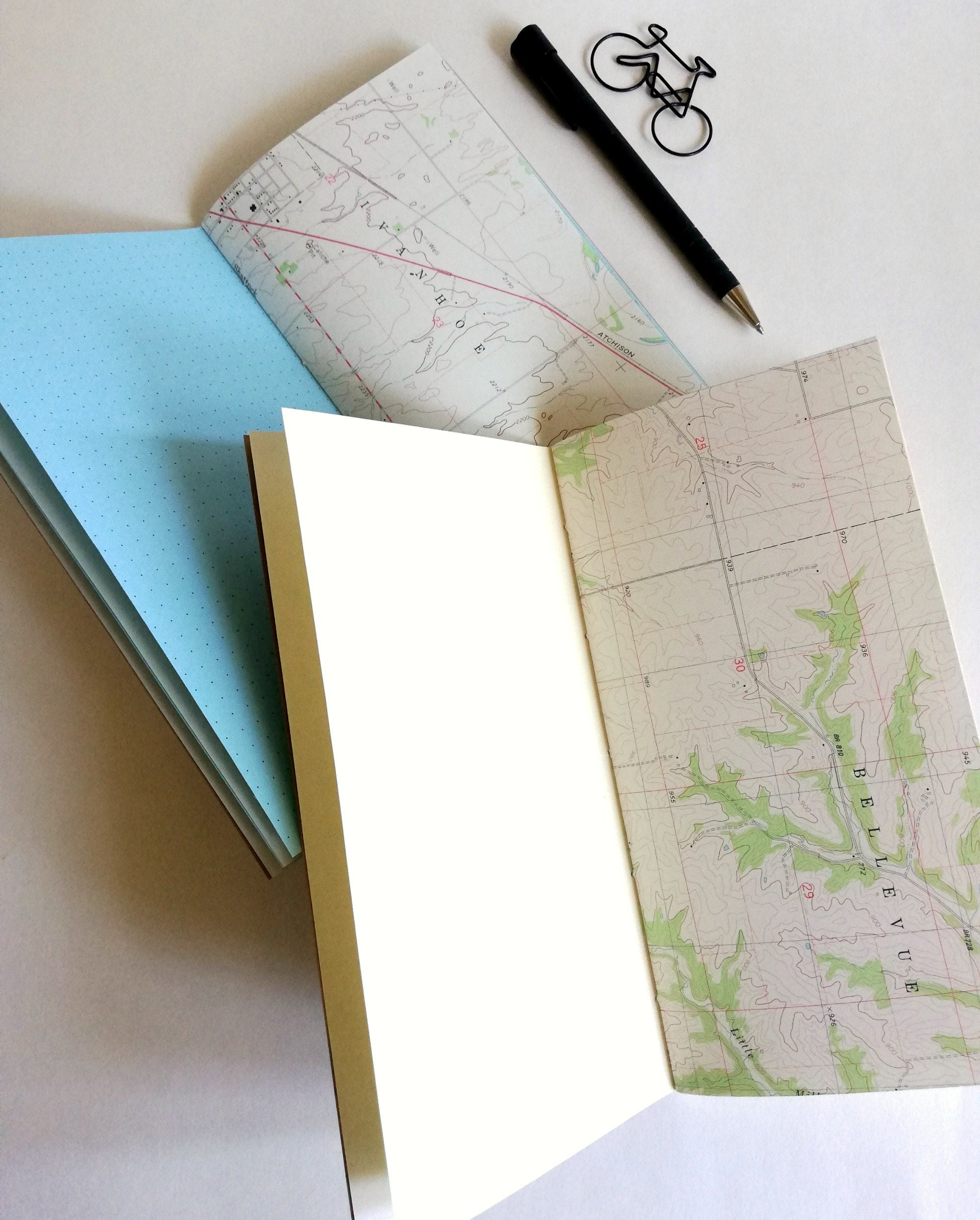 MAP PAPER Traveler's Notebook Insert - Travel Journal Insert - 24