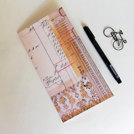 Travelers Notebook Insert, vintage style RECEIPT and NIBS, sizes Regular Standard A5 B6 Personal A6 Pocket Passport Micro and more - N671