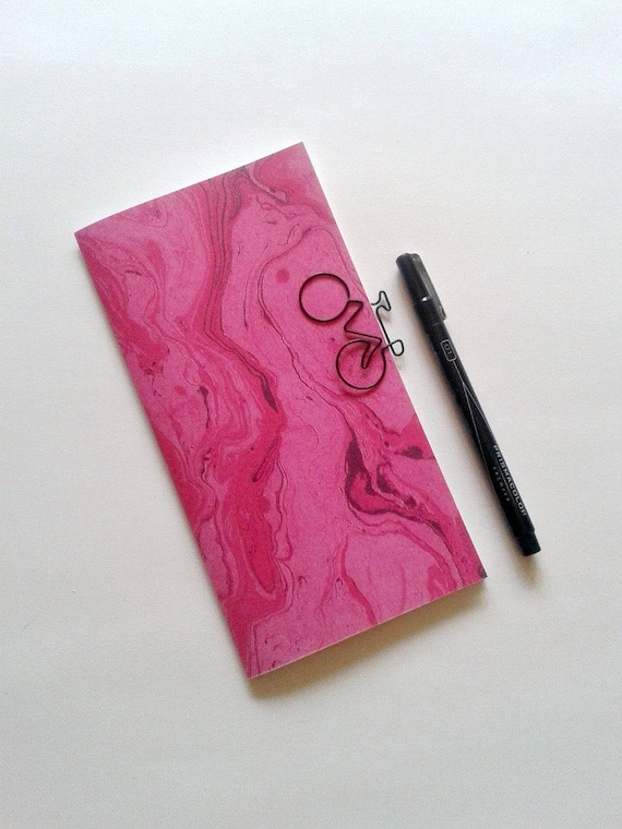 PINK MARBLE Traveler's Notebook Insert - Midori Insert - Fauxdori Insert - Diary - Planner Refill - Personal Log - Marble Series - N183