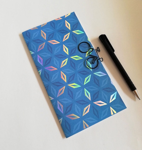 Travelers Notebook Insert BLUE FOIL - 11 Sizes include Regular Standard A5 Wide B6 Slim Personal A6 Pocket Passport Micro Nano - N608
