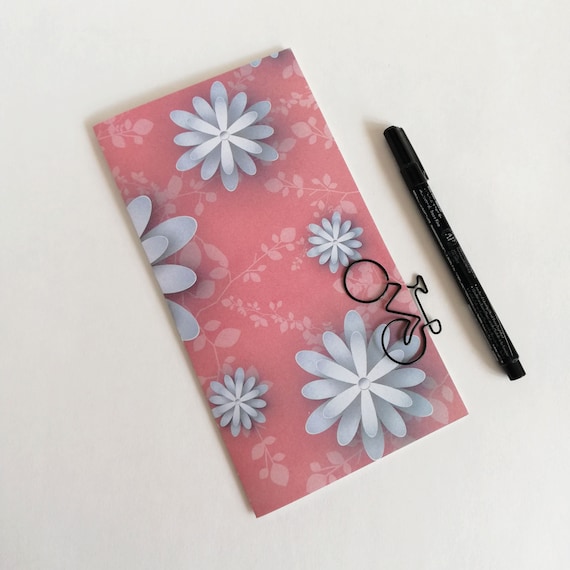 Midori Insert with FLOWERS, Travelers Notebook Refill in 10 sizes including Standard, B6, B6 Slim, Personal, A6, Pocket, Passport, A7 - N617