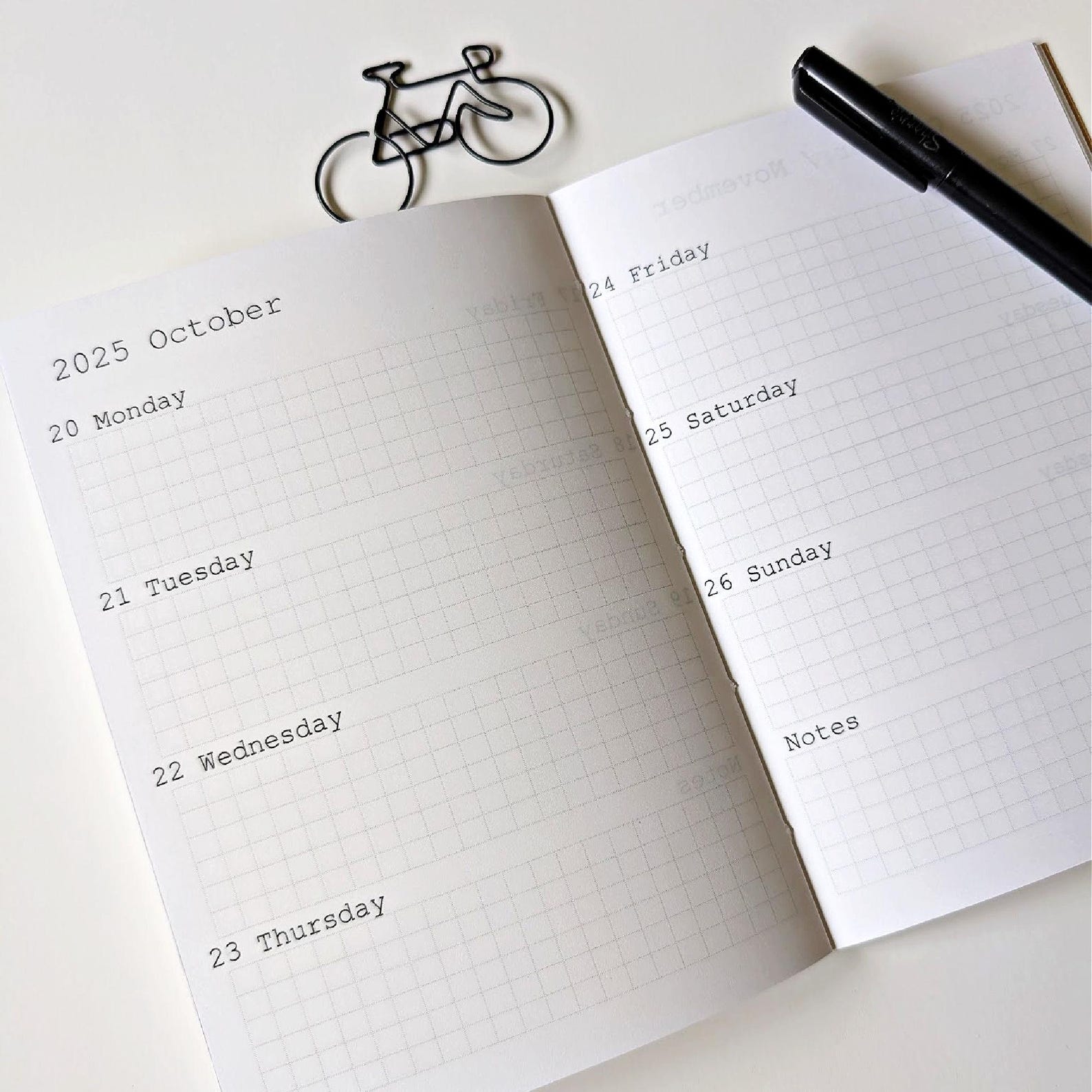 DATED Week on Two Pages 2026, Travelers Notebook Insert, Weekly ...