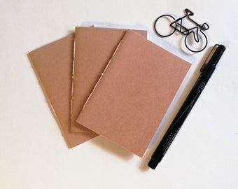 3 x Micro / A7 Traveler's Notebook Inserts - Assorted Colours of Covers available - Micro A7 4.1 x 2.9 - Fauxdori - RM204B