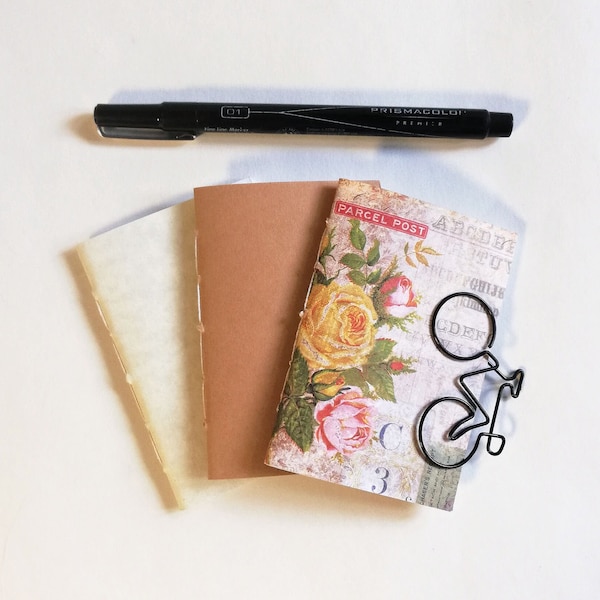 3 x NANO Traveler's Notebook Inserts - CHOICE of Covers and Inner Pages - Nano 3.75 x 2.5 - Fauxdori  Midori - Tiny Notebooks - RM205