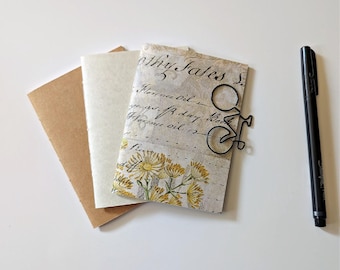 3 x Passport Travelers Notebook Inserts - Fauxdori Midori Insert - Book Bundle - Kraft Cream and Leaves - TN Accessory - Pack of 3 - RM202