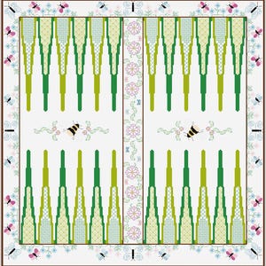 Stitch-your-Own Botanical themed Backgammon Board