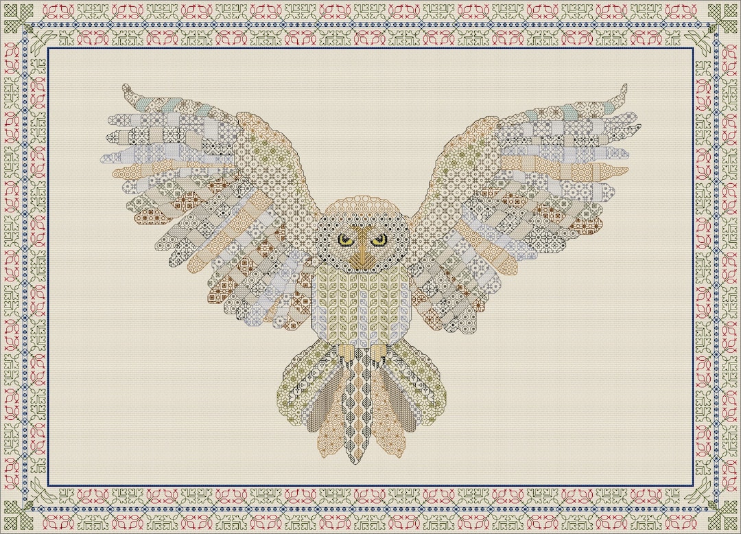 Blackwork Embroidery Owl - Etsy
