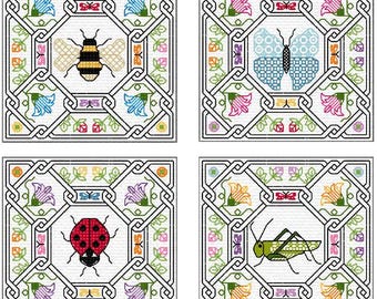Blackwork Embroidery Botanic Insects