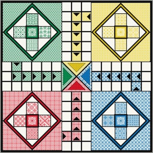 Triangle Ludo Ludo Board Cross Stitch/blackwork Embroidery Kit - Etsy