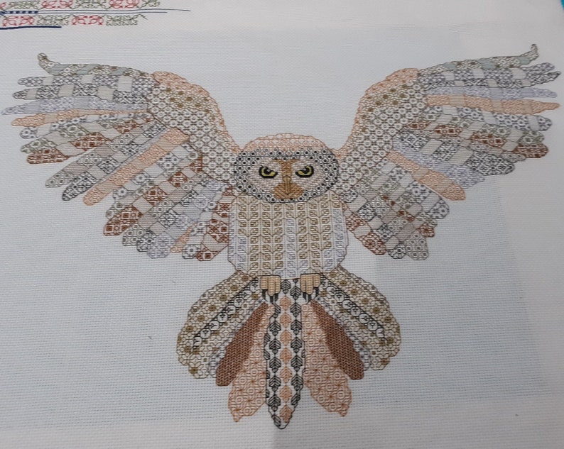 Blackwork Embroidery Owl Etsy