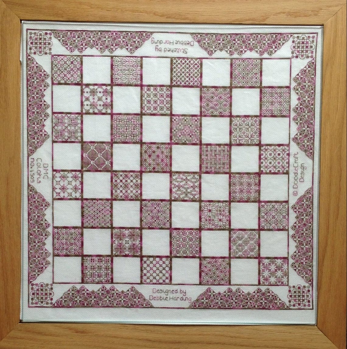 Make It Yourself Chess Board Cross Stitch/blackwork Embroidery Kit - Etsy